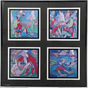 lot 11C image: Set of 4 M. Chemiakin Carnival at St Petersburg Art Prints