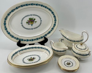 lot 284 image: Wedgwood Bone China Dinnerware Set with Floral Design