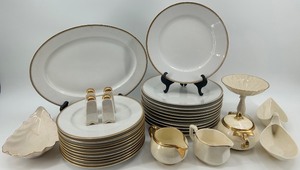 lot 314 image: Vintage Noritake Nippon Dinnerware Set with Gold Trim