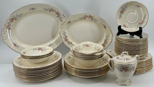 lot 316 image: Elegant Rosenthal German China Dinnerware Set with Floral Design
