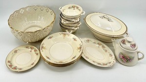 lot 318 image: Vintage Lenox and Rosewell Porcelain Dinnerware Set with Floral Design