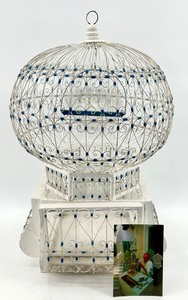 lot 324 image: Vintage Sidi Bou Said Ornate Birdcage with Blue Details