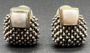 lot 21 image: Pair of Michael Dawkins Sterling Silver Earrings with Faux Pearl