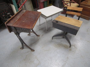 lot 302 image: Vintage School Desks