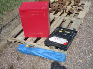 lot 49 image: Tool Cabinet, Emergency Tool Kit, Camping Chair
