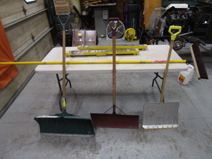 lot 149 image: Shovels, Brush, Collapsible Sawhorses
