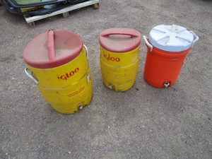 lot 224 image: (3) Drink CoolersDispensers (2) 5gal (1) 10gal