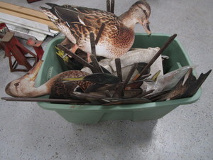 lot 240 image: Tote of Duck Decoys