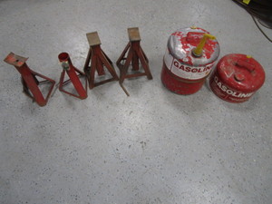 lot 242 image: Gas Cans & Jack Stands