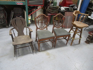 lot 282 image: Vintage Chairs & Barstool
