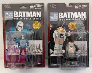 lot 30 image: 2017 DC Batman The Animated Series (The Penguin & Mr. Freeze) Figures With Comics (New On Card) Mr. Freeze Hand Broke In Pack