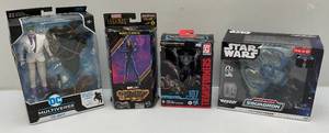 lot 58 image: Misc. Collectible Action Figures Including Star & Wars, Transformer Missing Head & More (NIB)