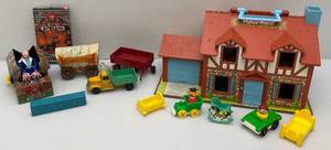 lot 80 image: Misc. Vintage Toys Including Fisher Price House, Ertl, Tootsie Toy & more
