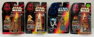 lot 87 image: Misc. Vintage STAR WARS Episode I & Power Of The Force Action Figures (NOC) Cards Have Shelf Wear
