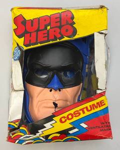 lot 102 image: 1970 Ben Cooper Batman Super Hero Costume Size Med. (Mask Is Cracked But Super Cool