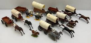 lot 107 image: Vintage Plastic Horses & Wagons