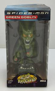 lot 146 image: Vintage Neca Brand Spiderman GREEN GOBLIN Head Knockers Bobble Head Hand painted (New Old Stock)