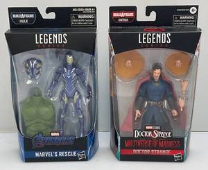 lot 197 image: Marvel Legends Series Collectible Action Figures Including DOCTOR STRANGE & Avengers BuilAfigure Hulk With RESCUE (NIB)