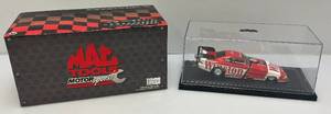 lot 216 image: Vintage Miniature Die-Cast Mac Tools Motor Sports (Whit Bazemore) Winjston 1998 Mustang  Funny Car With Acrylic Display Case (NIB)