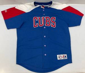 lot 241 image: Vintage Majestic Cubs Baseball Jersey Size L