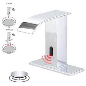 BWE Battery Powered Touchless Single Hole Bathroom Faucet Sensor Deck Mount With Drain Kit In Polished Chrome   Customer Returns See Pictures