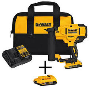 DEWALT 20V MAX XR Lithium-Ion Cordless 18-Gauge Narrow Crown Stapler Kit with 2.0Ah Battery, Charger and Contractor Bag   Customer Returns See Pictures