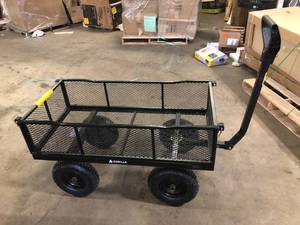lot 33 image: GORILLA CARTS 1,200 lb. Heavy-Duty Steel Utility Garden Cart, 6 cu. ft. Capacity, 13 in. Pneumatic Wheels, 2-in-1 Pull or Tow Handle     Customer Returns See Pictures