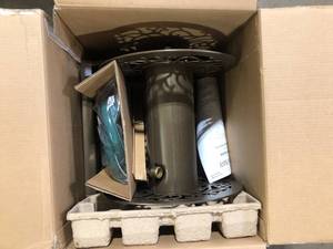 lot 37 image: LIBERTY GARDEN 125 ft. Aluminum Decorative Garden Hose Wall Mounted Reel   Customer Returns See Pictures