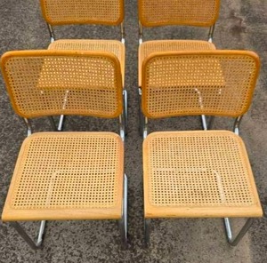 lot 07 image: Rattan and Metal chairs