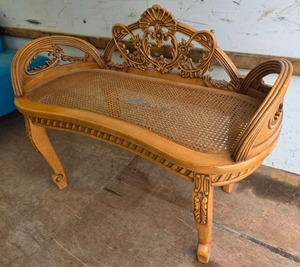 lot 50 image: Provincial Style Fruitwood Bench