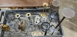 lot 65 image: Vintage to new metal candle holders
