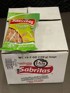 lot 18 image: ME 1 - Box of 12 Sabritas Salt and Lime Peanuts Bags