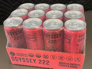 Odyssey 222 Strawberry Watermelon Sparkling Energy Drink 12 Pack