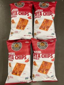 lot 45 image: DE 2-3 - 4 Bags of Pretzelized Pretzel Pita Chips Buffalo Flavor