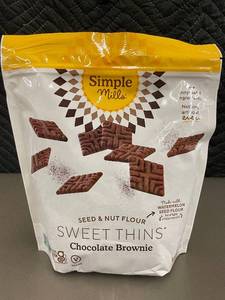 lot 343 image: OR 3 - Simple Mills Sweet Thins Chocolate Brownie 14 oz