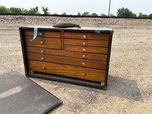 lot 58-F2025 image: MCM Toolbox - 20 inches wide by 12 inches tall by 8 inches deep Wood Front drawers