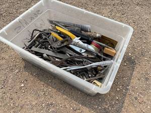 lot 59-F2025 image: Heavy tools taken out of toolboxes, so toolboxes could be shipped. Wrenches, pliers.
