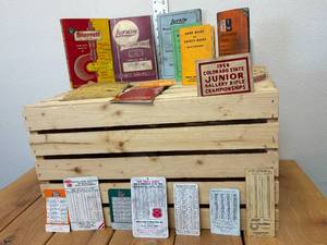 lot 65-F2025 image: Mixed Lot of 1925 - 1957 Lufkin and Starrett Catalogs and Decimal Equivalent Cards, 1925 Machineries Triangle Chart