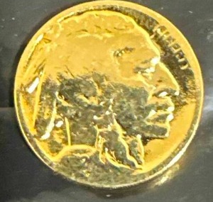 lot 20 image: 24kt Gold Plated Buffalo Nickel