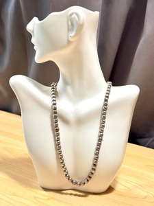 lot 24G image: Sterling Silver Bead Necklace, 16.5 Inches
