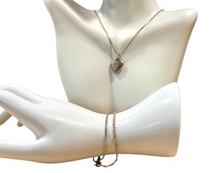 lot 39G image: Sterling Silver Necklace with Heart Pendant and Two Bracelets Set