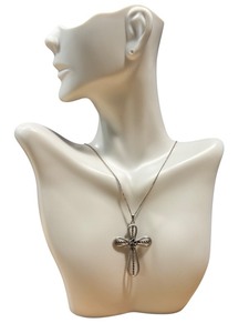 lot 44G image: Sterling Silver Marbro Cross Pendant Necklace with 22 Chain