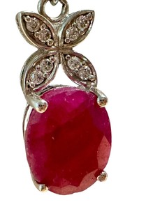 lot 64G image: Stauer Sterling Silver Ruby Pendant with 18 Chain