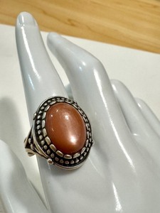 lot 72G image: Carolyn Pollack Sterling Silver and Carnelian Agate Ring, Size 7