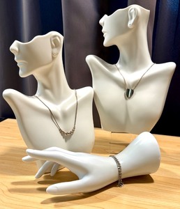 lot 99G image: Sterling Silver Jewelry Set Bead Necklace, Heart Pendant Necklace, and Bracelet