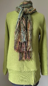 lot 35 image: Adorable Alison Sheri Chartreuse Colored Sweater with Matching Scarf - Size SP