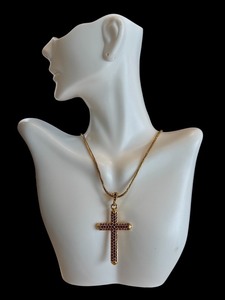 lot 15A image: Swarovski Crystal Cross Pendant Necklace with Adjustable Chain