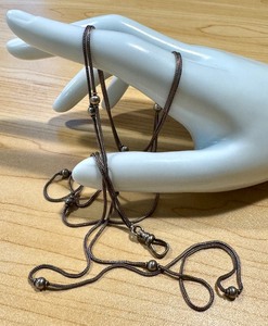 lot 15J image: Antique 24 Inch Sterling Silver Long Fob Chain