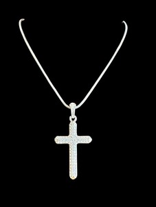 lot 18A image: Swarovski Crystal Cross Pendant Necklace with Adjustable Chain