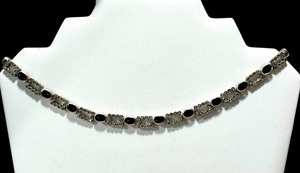 lot 19J image: Sterling Silver and Marcasite Necklace - 17.5 Inches